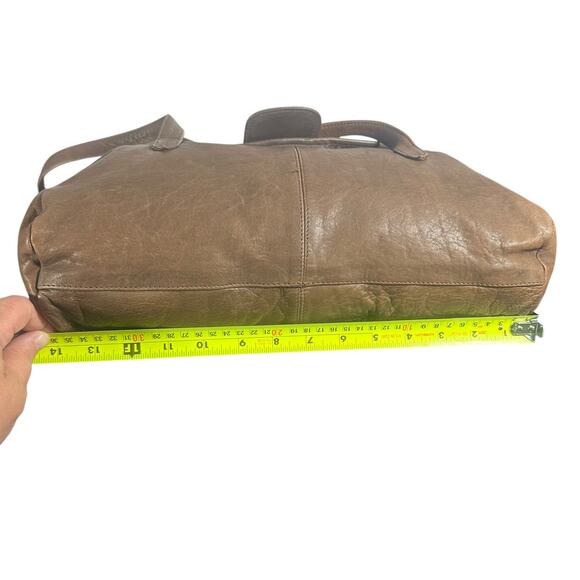 Handmade Leather Crossbody Shoulder Bag Brown Slouchy Satchel – Some Fading - Picture 12 of 15